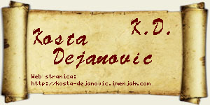 Kosta Dejanović vizit kartica